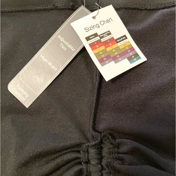 Terra & Sky Black High Waist Bikini Bottom 5X (32W-34W) Drawstring Tie Sides - Picture 7 of 14